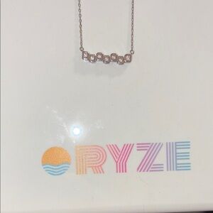 Silver Necklace with Clear Stones